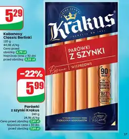 Dino Parówki z szynki Krakus oferta