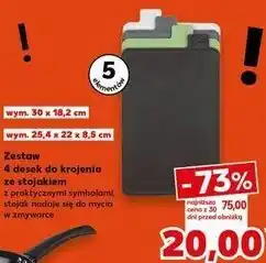 Kaufland Zestaw 4 desek do krojenia ze stojakiem oferta