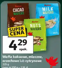 Auchan Wafle kakaowe, mleczne, orzechowe lub cytrynowe oferta