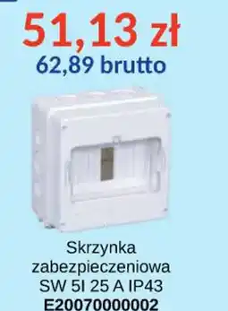 AT Skrzynka zabezpieczeniowa SW 5I 25 A IP43 oferta