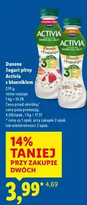 Lidl Jogurt pitny Activia z błonnikiem różne rodzaje oferta