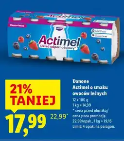 Lidl Actimel o smaku owoców leśnych oferta