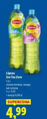 Lidl Herbata Ice Tea Zero zielona herbata, mango lub cytryna oferta