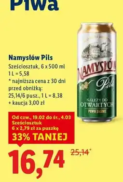 Lidl Piwo Pils Sześciosztuk oferta
