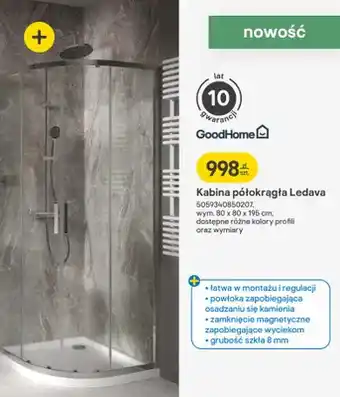 Castorama Kabina półokrągła Ledava oferta