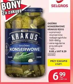 Selgros Krakus Ogórki Konserwowe oferta