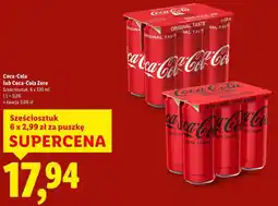 Lidl Coca-Cola lub Coca-Cola Zero Sześciosztuk oferta