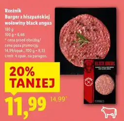 Lidl Rzeźnik Burger z hiszpańskiej wołowiny black angus oferta