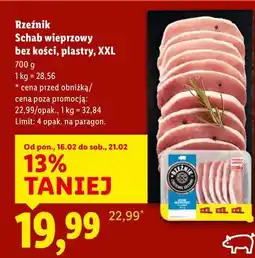 Lidl Rzeźnik Schab wieprzowy bez kości, plastry, XXL oferta