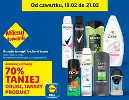 Lidl Wszystkie kosmetyki Axe, Dove i Rexona oferta