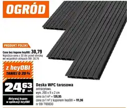 OBI Deska WPC tarasowa antracytowa, wym. 200 x 11 x 2 cm oferta