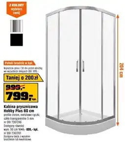 OBI Kabina prysznicowa Hobby Plus 80 cm oferta