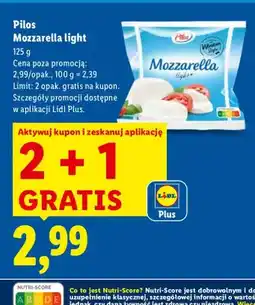 Lidl Mozzarella Light 2+1 GRATIS oferta