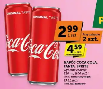 Napój Coca Cola, Fanta, Sprite wybrane rodzaje