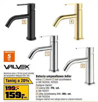 Bateria umywalkowa Adler, chrom