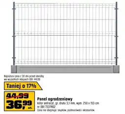 OBI Panel ogrodzeniowy kolor antracyt, or. drutu 3,1 mm, wym. 250 x 153 cm oferta
