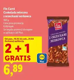 Lidl Czekolada mleczna z orzechami nerkowca 2+1 GRATIS oferta