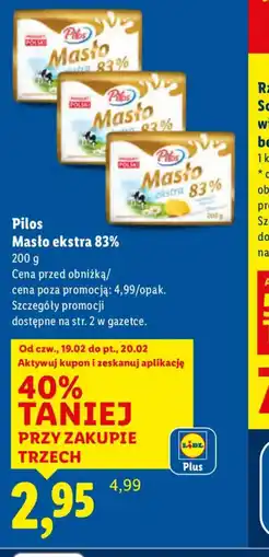 Lidl Pilos Masło ekstra 83% oferta