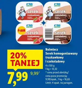 Lidl Serek homogenizowany Rolmlecz oferta
