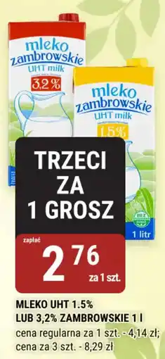 bi1 Mleko uht 1,5% lub 3,2% zambrowskie oferta