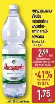 ALDI MUSZYNIANKA Woda mineralna wysokozmineralizowana oferta