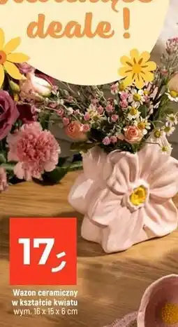 Dealz Wazon ceramiczny w kształcie kwiatu wym. 16 x 15 x 6 cm oferta