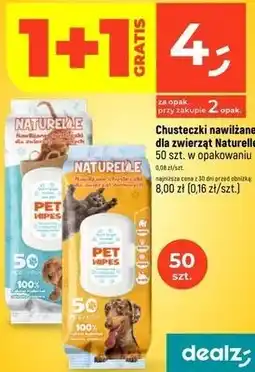 Dealz Chusteczki nawilżane dla zwierząt Naturelle 50 szt. w opakowaniu oferta