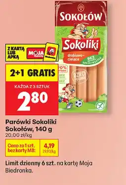 Biedronka Sokołów Parówki Sokoliki oferta