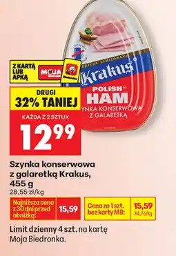Biedronka Krakus Szynka konserwowa oferta