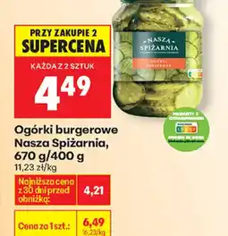 Biedronka Nasza Spiżarnia Ogórki burgerowe oferta