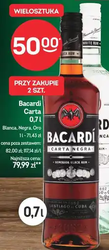 Żabka Bacardi Carta 0,7l (Blanca, Negra, Oro) oferta