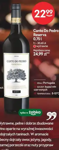 Żabka Wino Canto Do Pedro Reserva oferta
