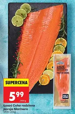 Biedronka Łosoś Coho filet ze skórą rodzinna porcja oferta