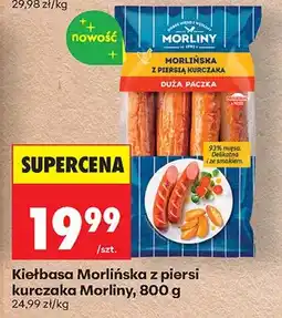 Biedronka Kiełbasa z piersi kurczaka Morlińska duża paczka oferta
