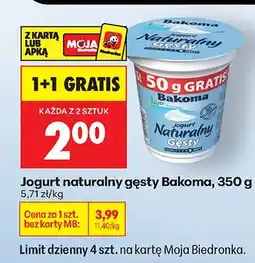 Biedronka Jogurt naturalny gęsty oferta