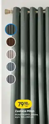 Castorama Zasłona Milan zielona wym. 140 x 260 cm oferta
