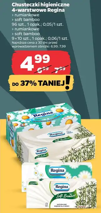 Chusteczki higieniczne 4-warstwowe Regina