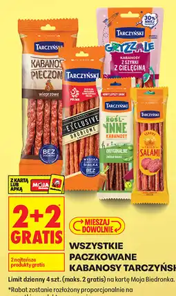 Biedronka Wszystkie paczkowane kabanosy Tarczyński oferta