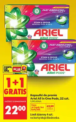 Biedronka Kapsułki do prania Ariel All in One Pods, 22 szt oferta