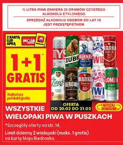 Biedronka Wszystkie wielopaki piwa w puszkach oferta