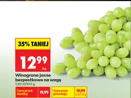 Biedronka Winogrono jasne bezpestkowe na wagę oferta