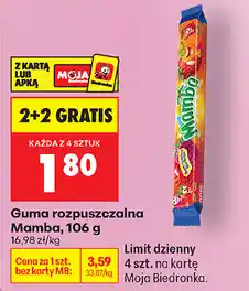 Biedronka Guma rozpuszczalna Mamba oferta