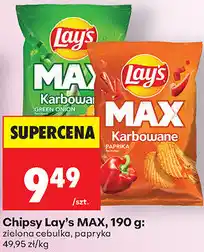 Biedronka Chipsy Lay's MAX, 190 g: zielona cebulka, papryka oferta