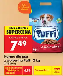 Biedronka Karma dla psa z wołowiną Puffi oferta