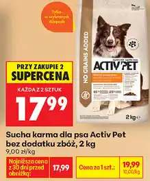 Biedronka Sucha karma dla psa Activ Pet bez dodatku zbóż oferta
