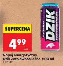 Biedronka Napój energetyczny Dzik Zero owoce leśne oferta