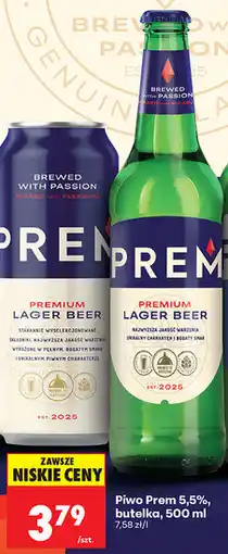 Biedronka Piwo Prem 5,5%, butelka oferta