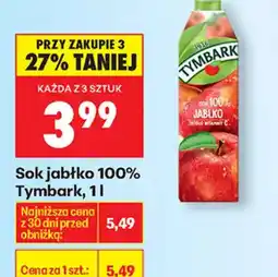 Biedronka Tymbark Sok jabłko 100% oferta