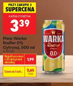 Biedronka Piwo Warka Radler 0% oferta
