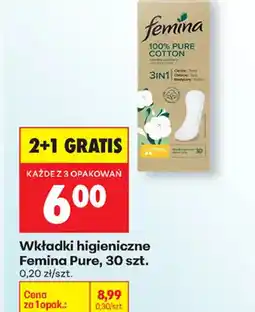 Biedronka Femina Wkładki higieniczne Pure oferta